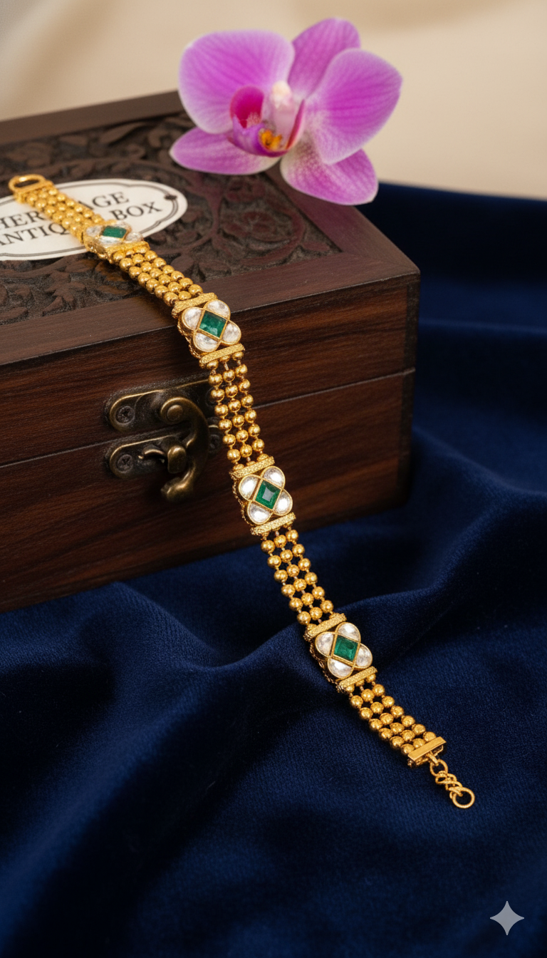 Engraved Gold Disc Bracelet (AN-BR-05-M)