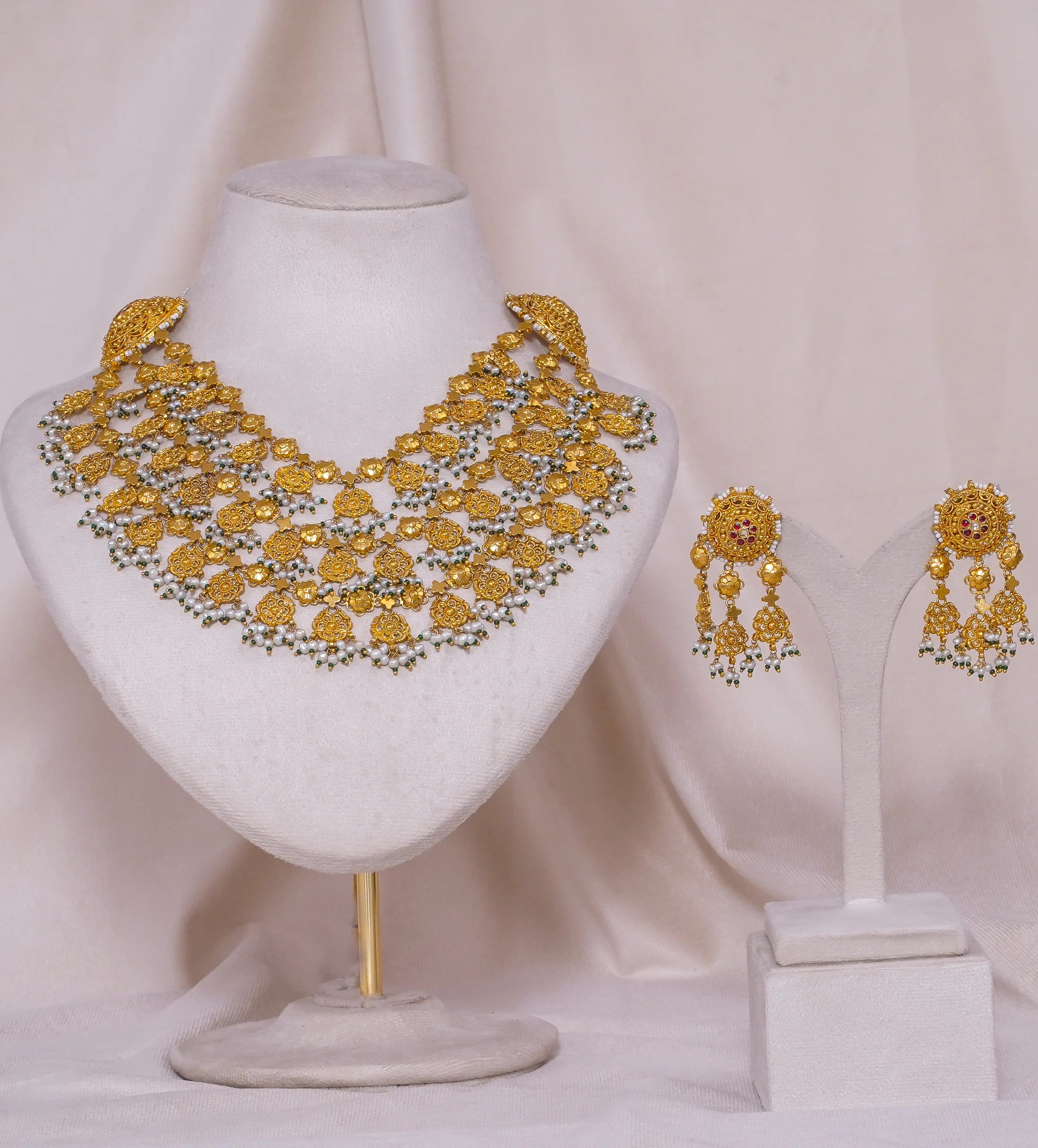 Antique Three Line Necklace (AN-NK-38-M)