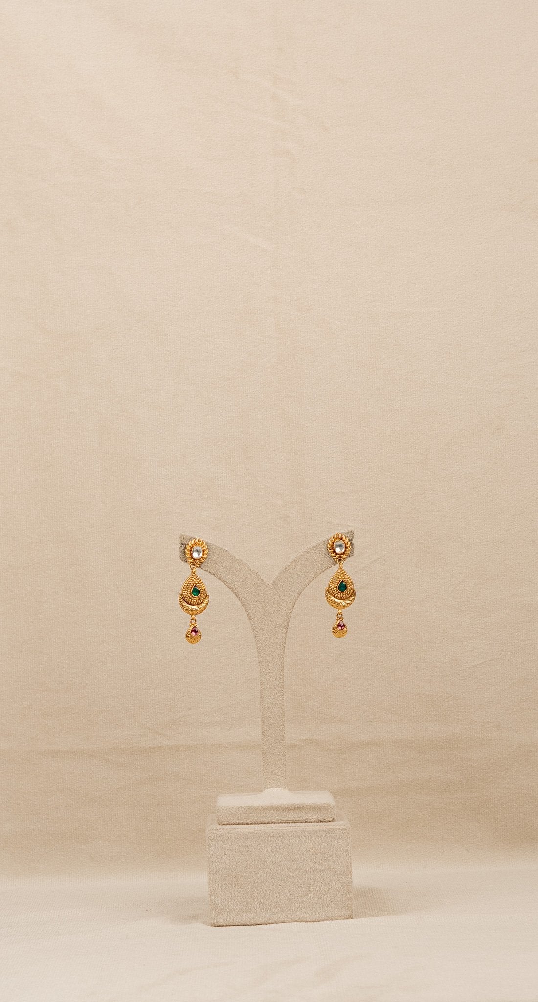 Golden Floral Meena Necklace Set (AN-PD-36)