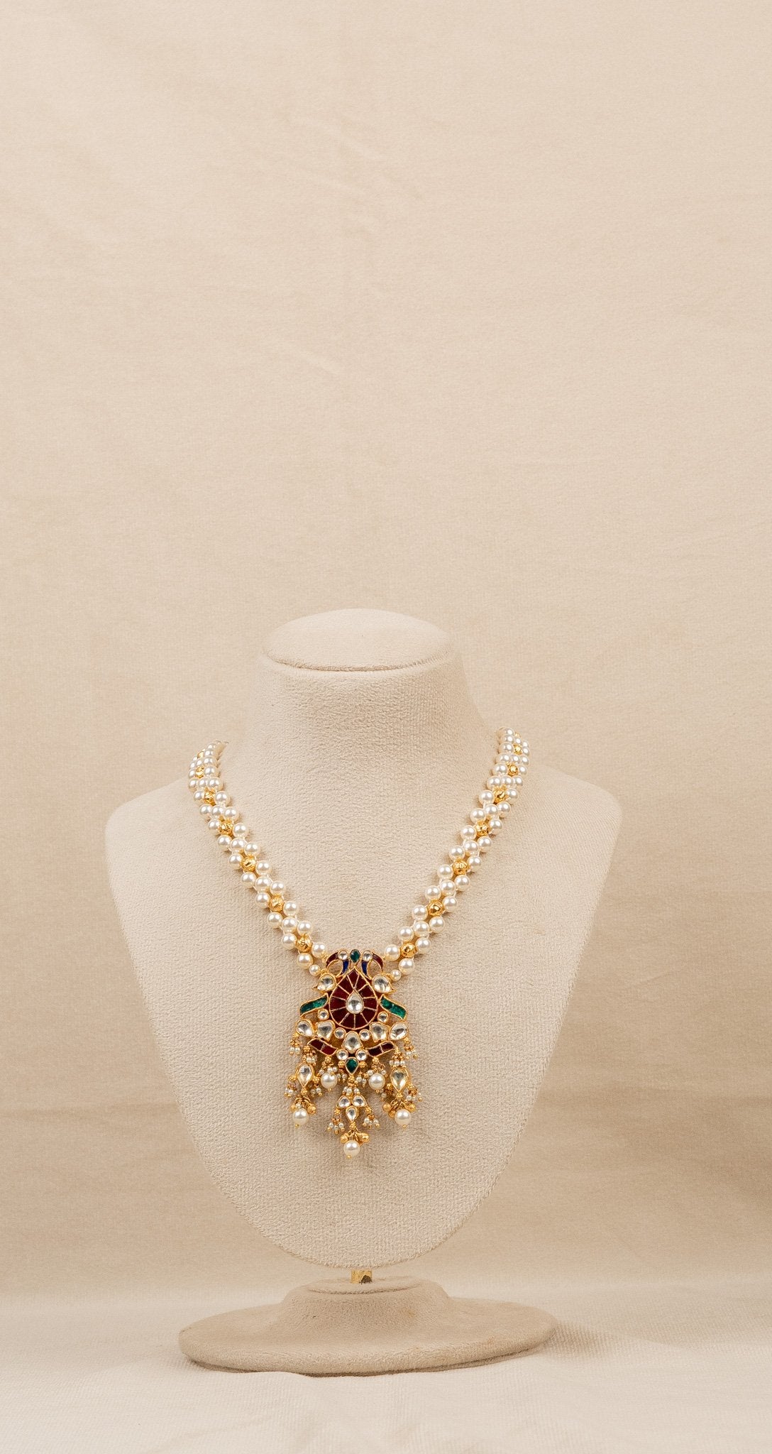 Pearl & Kundan Bridal Necklace Set (MO-NK-15-M)