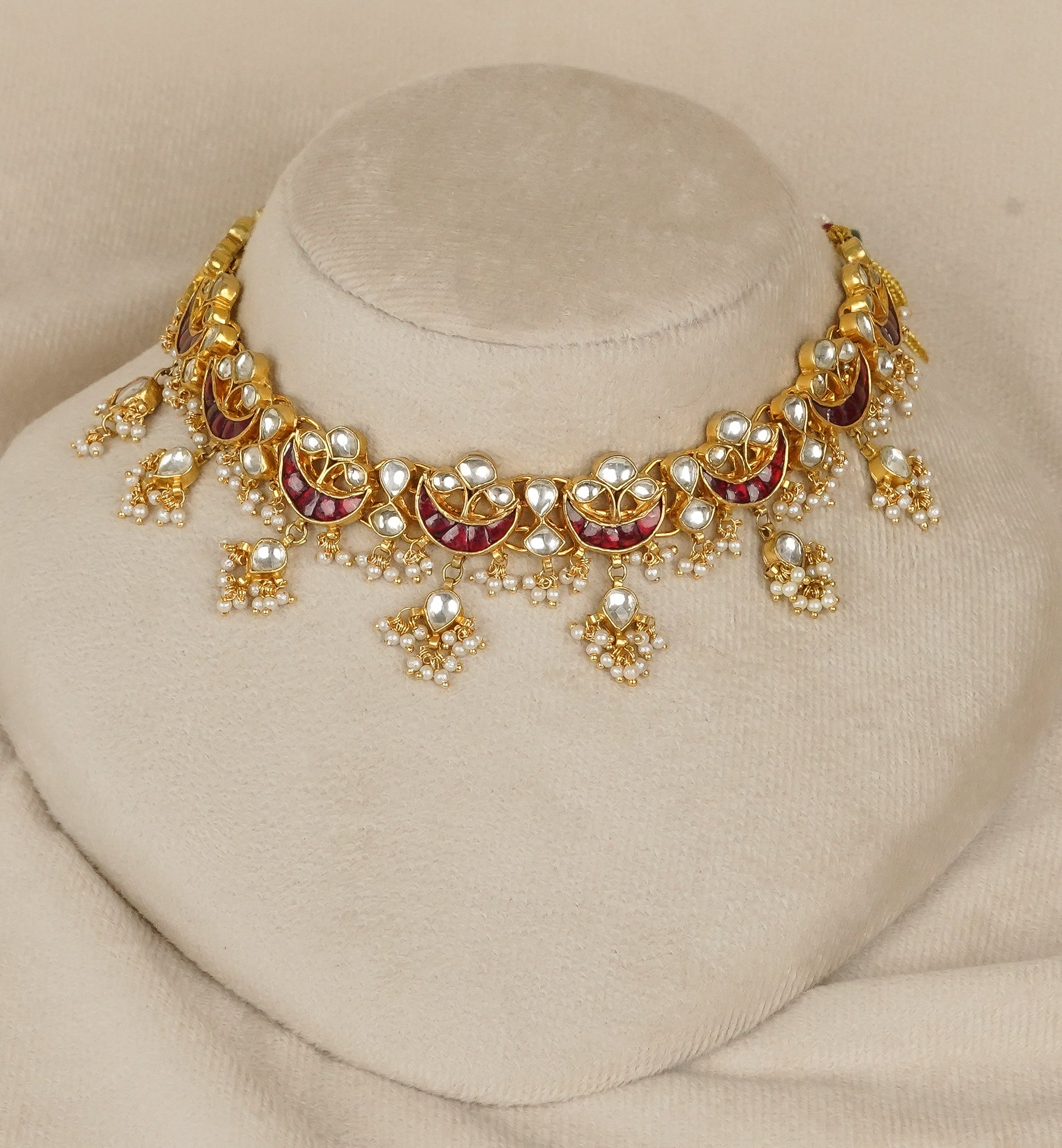 Jadtar Moon Moti Necklace (JA-NK-12-RE)