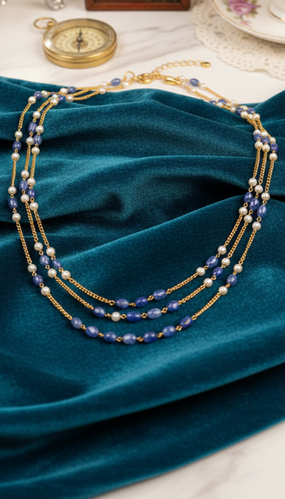 Triple Layer Gold Bead Mala (MO-MA-06)
