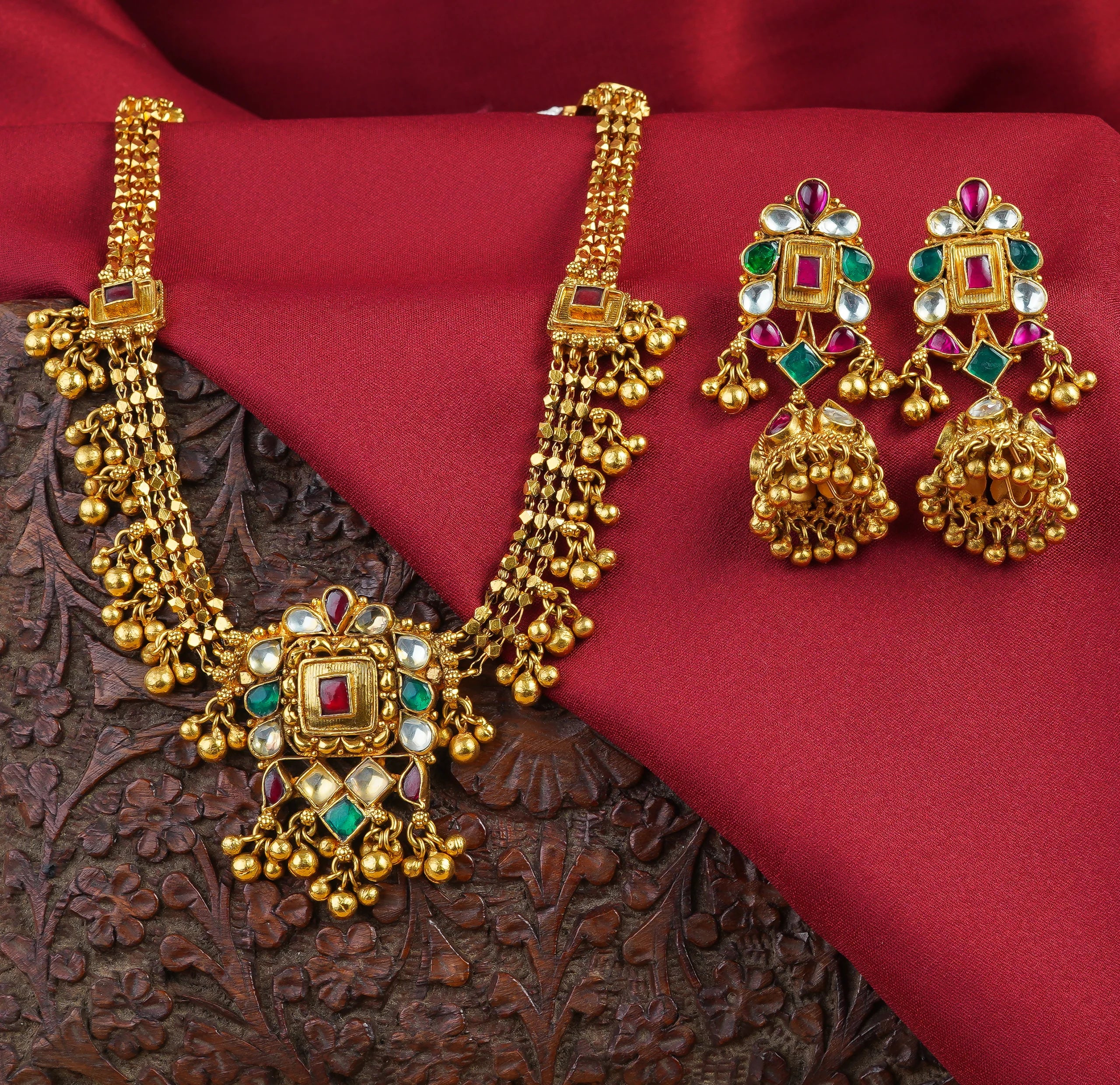 Antique Heerakanthi Squre Necklace (AN-NK-16-M)