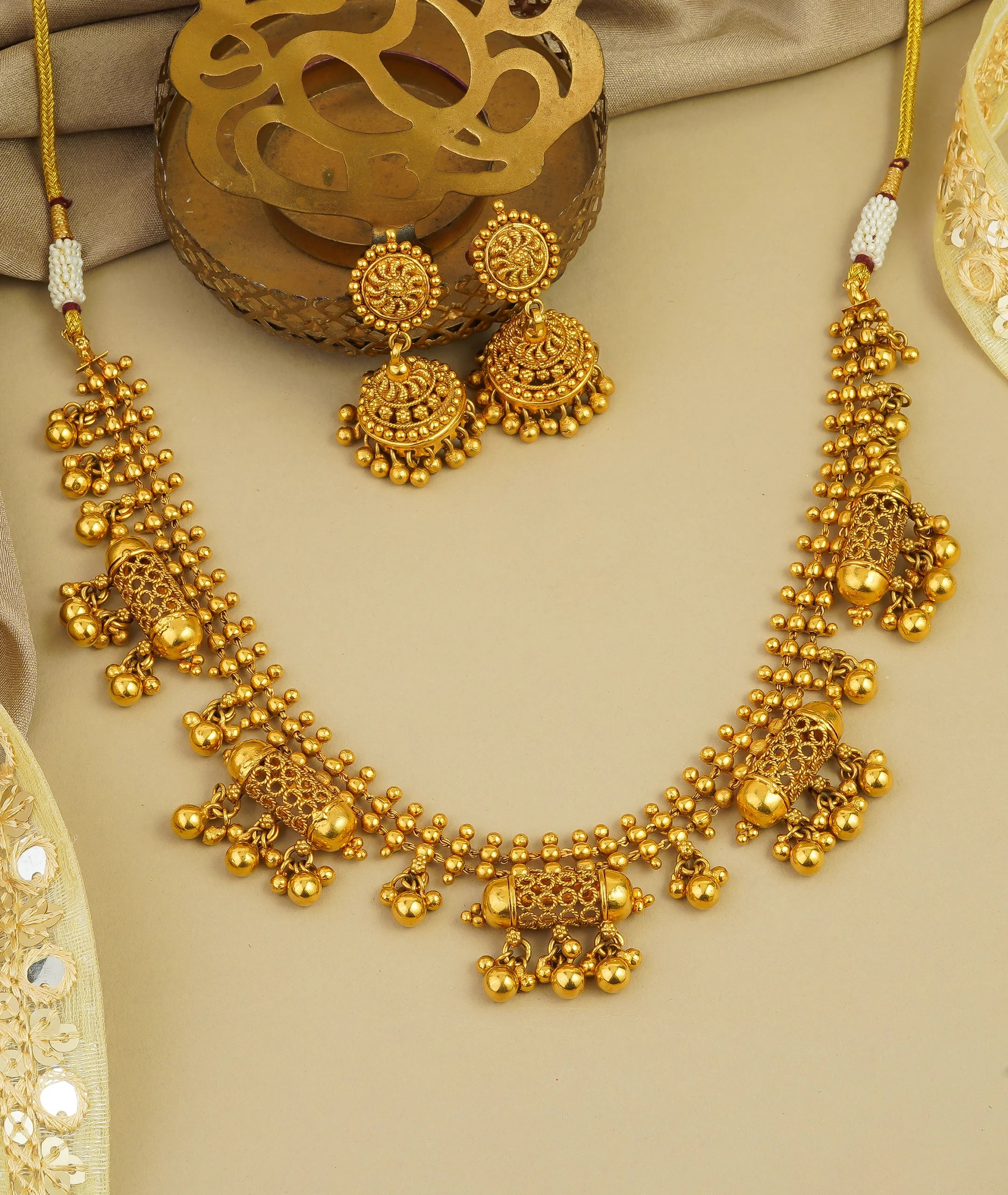 Antique Five Doodi Necklace (AN-NK-11-G)
