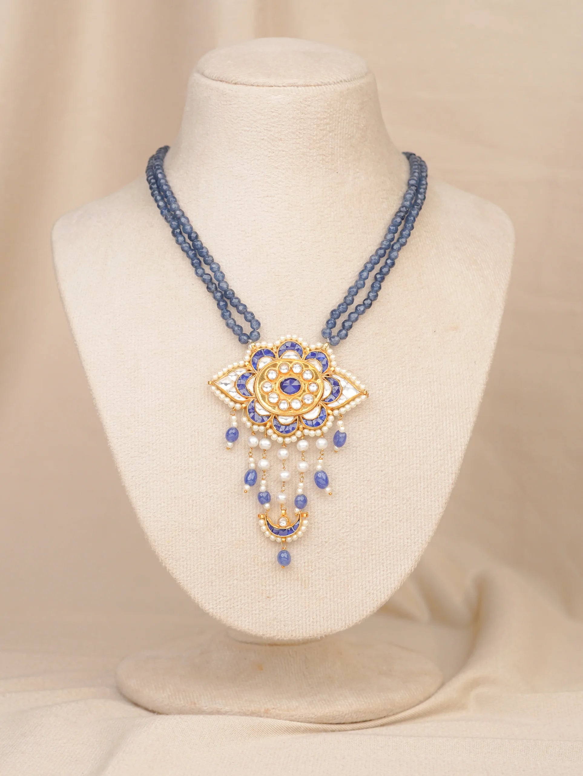 Moti Half Moon Necklace (MO-NK-11-B)