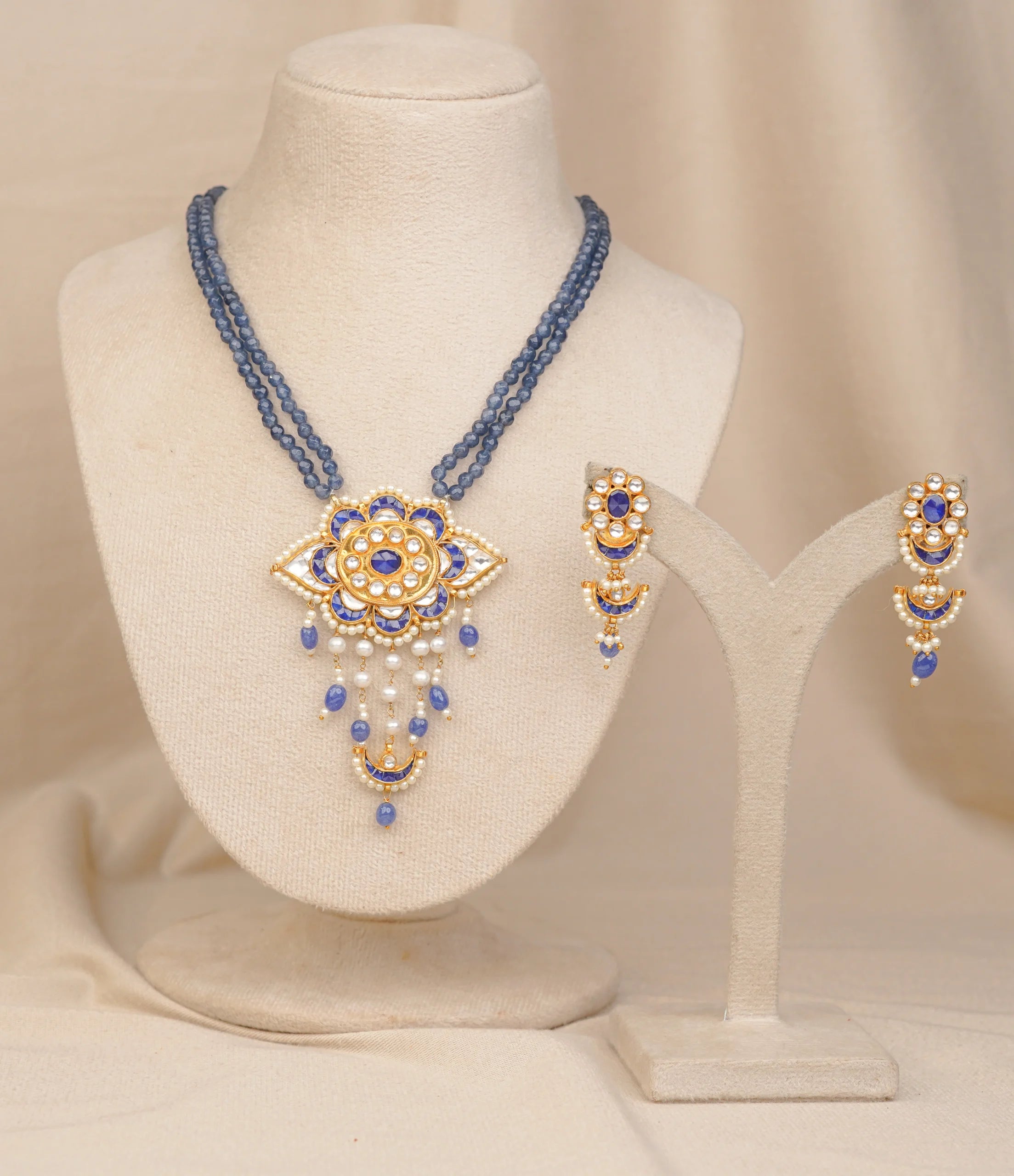 Moti Half Moon Necklace (MO-NK-11-B)