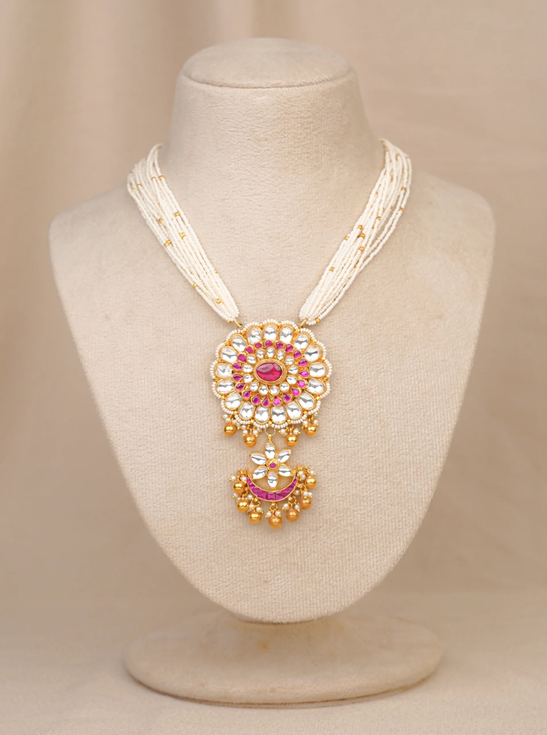 Moti Flower Necklace(MO-NK-12)