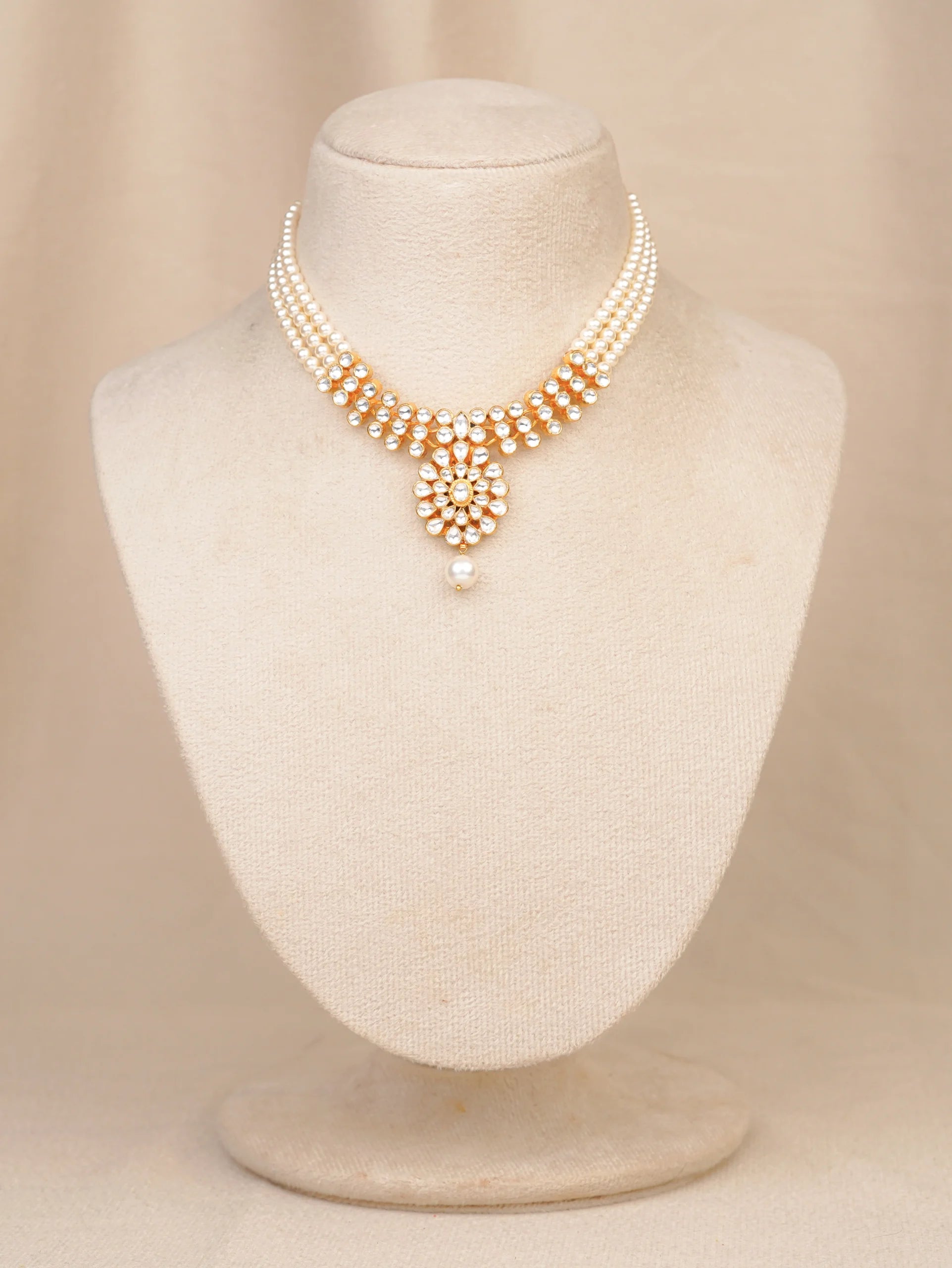 Moti White Necklace (MO-NK-13-W)