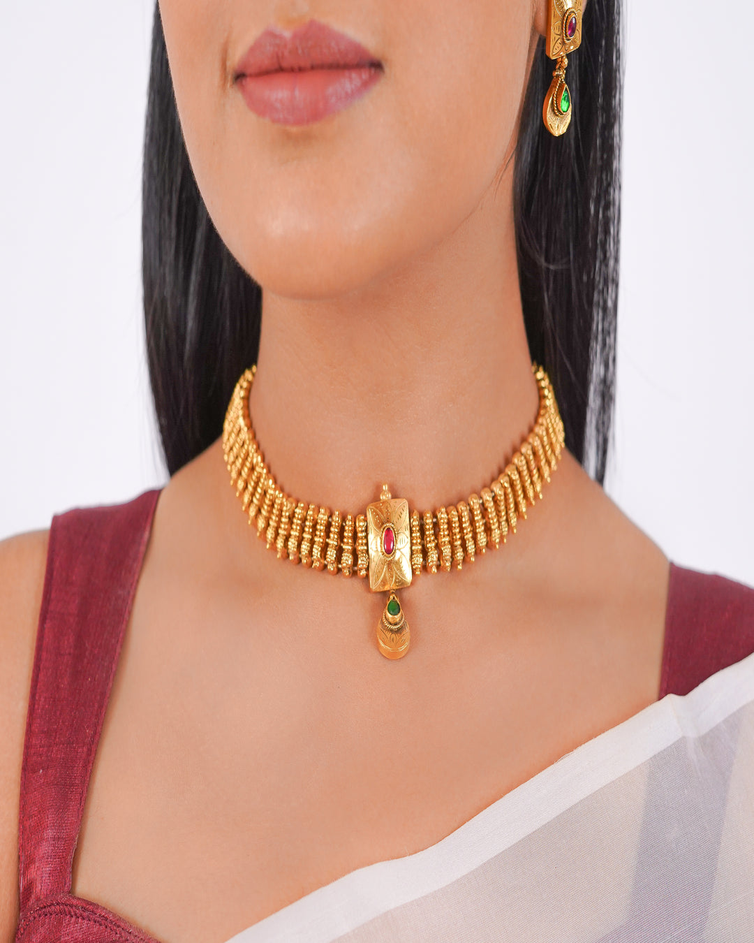 Antique Nakshi Square Necklace (AN-NK-06-M)