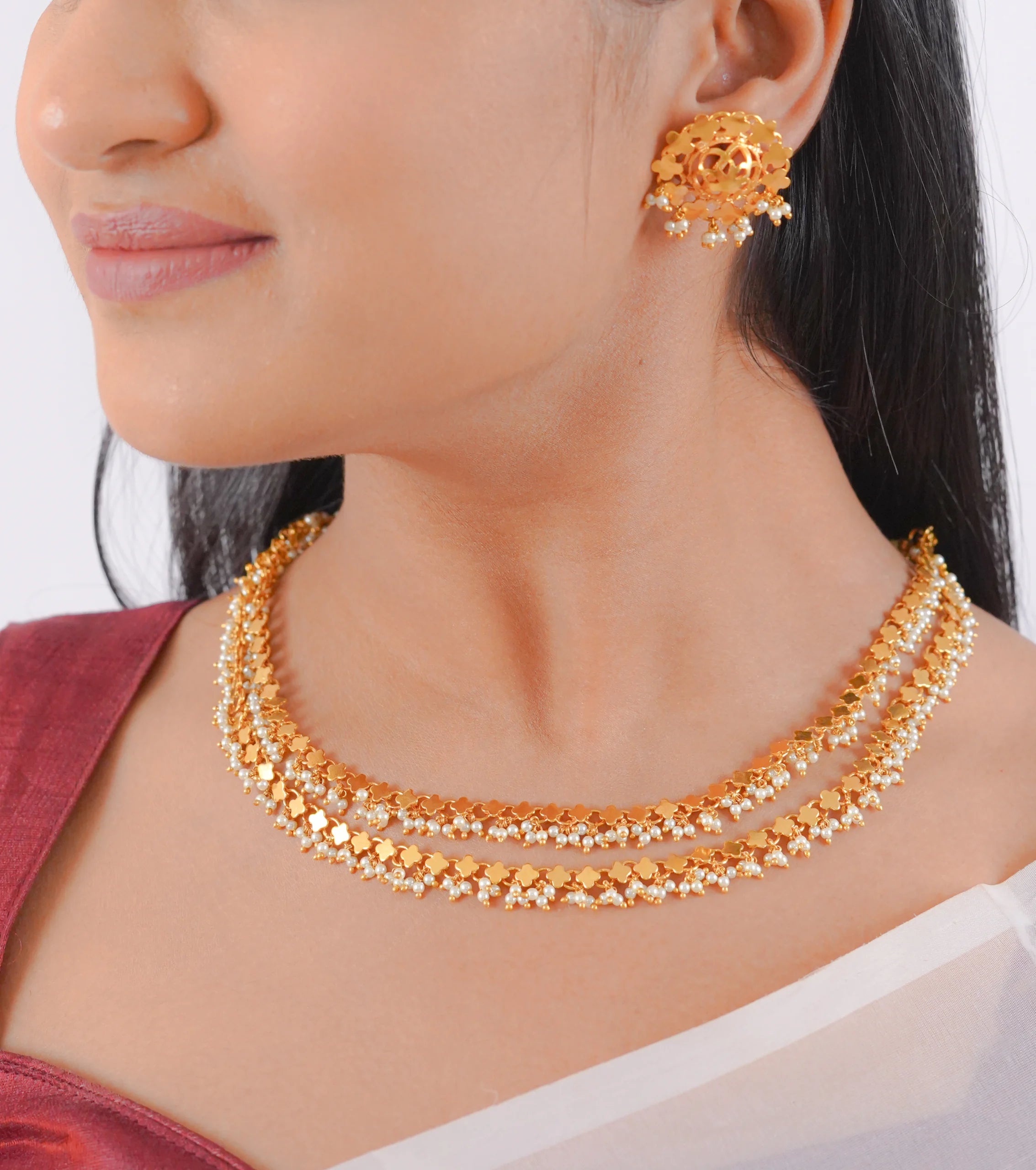 Antique Aari Cutting Necklace (AN-NK-58-M)