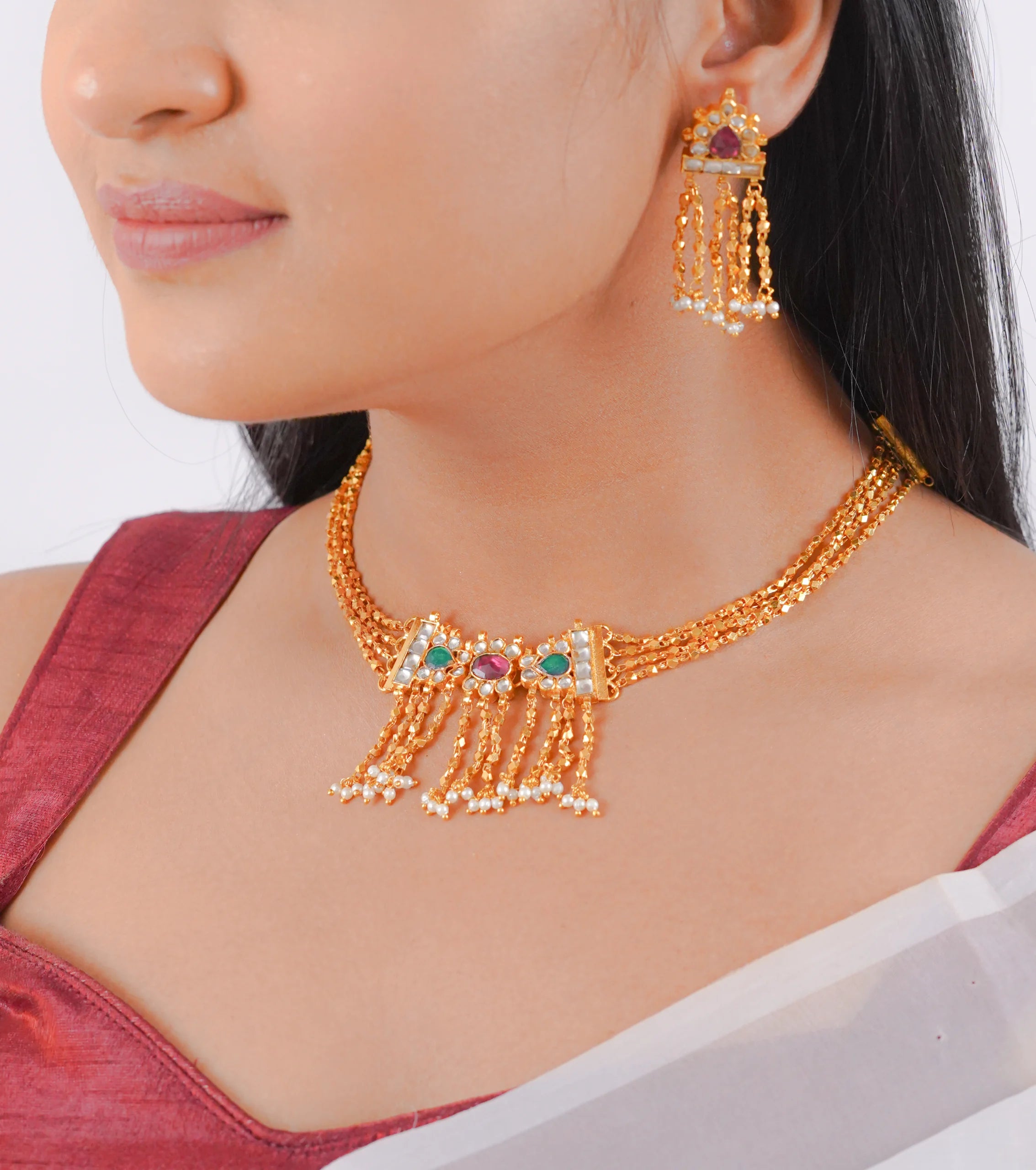 Antique Hira Kanthi Necklace(AN-NK-50-M)