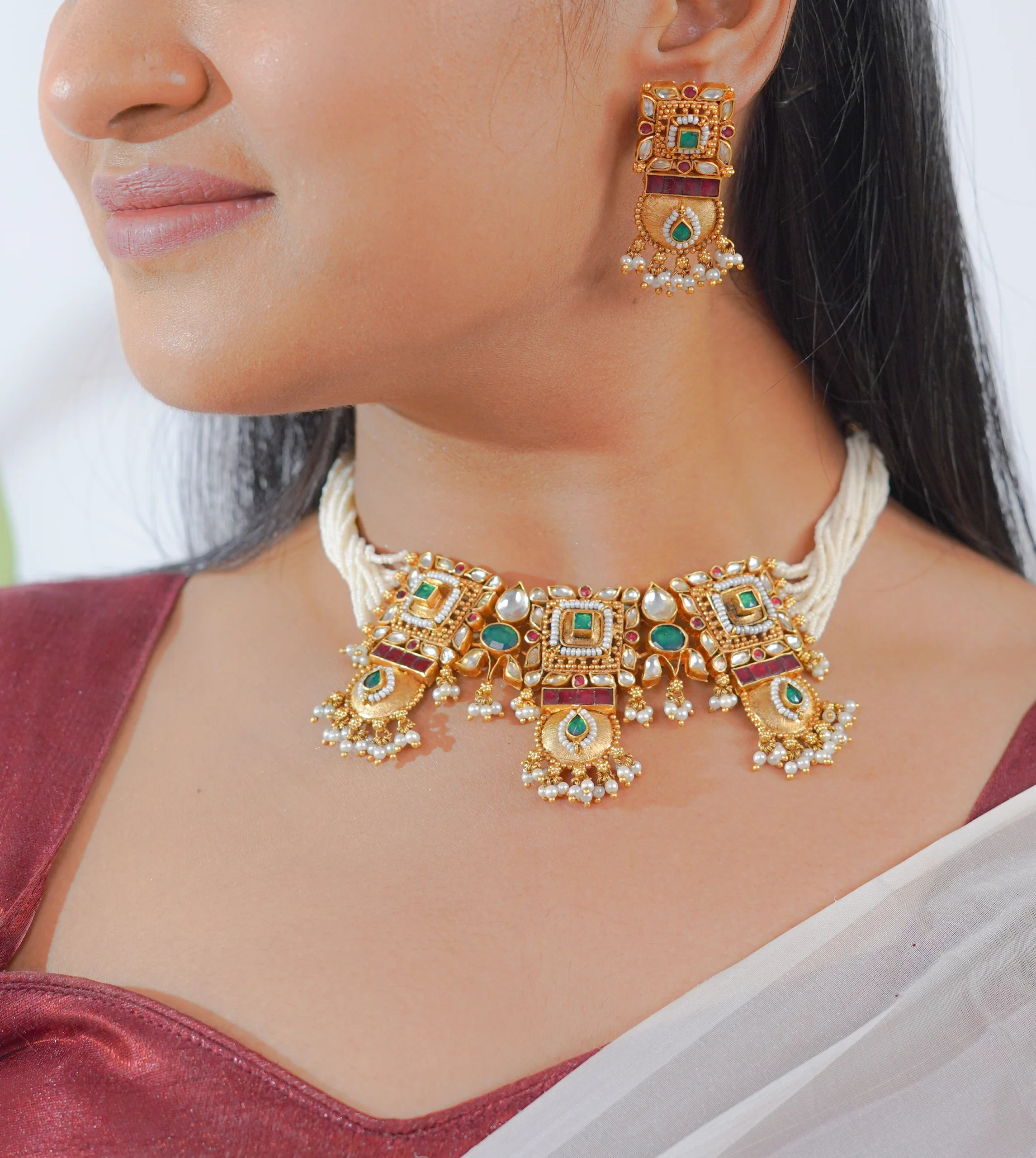 Antique Moti Necklace (AN-NK-43-M)