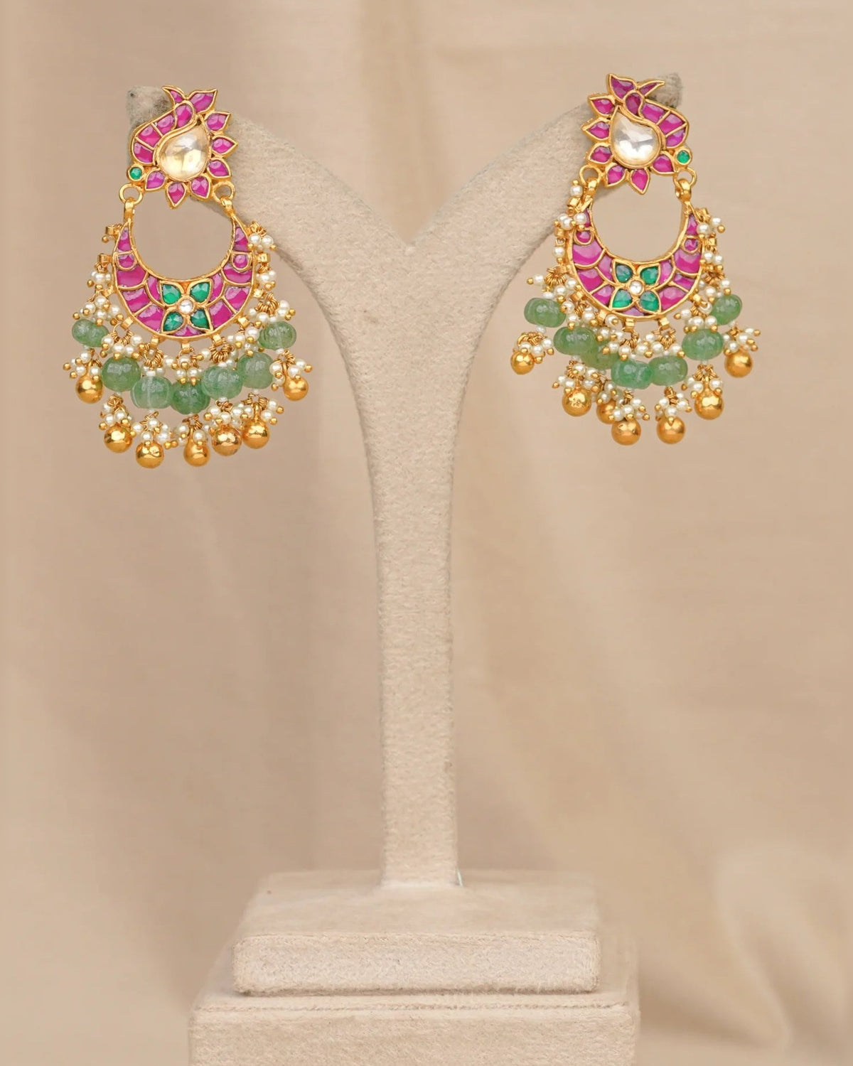 Antique Mor Chand Necklace – antique kundan necklace in 1 gram gold forming by Dev Jewellers, view 3