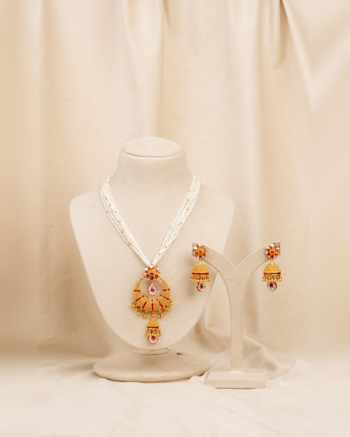 Antique Rava Pendant – antique kundan pendant in 1 gram gold forming by Dev Jewellers, view 1