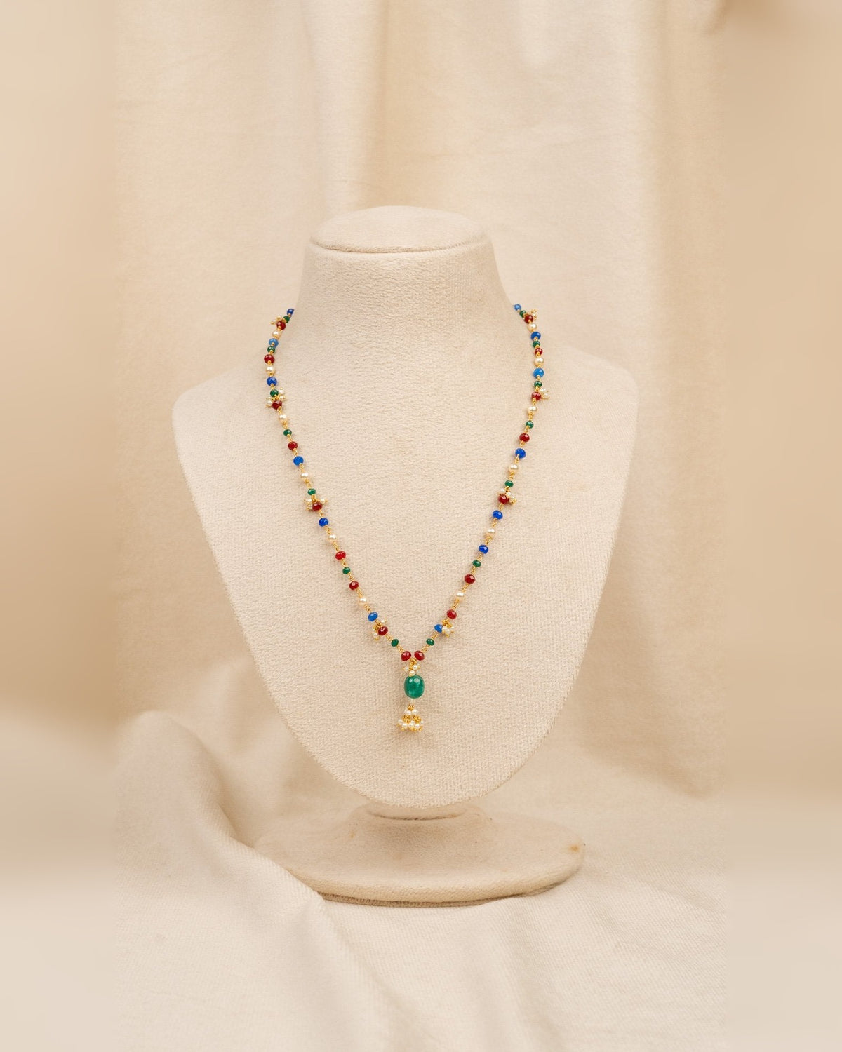 Classic Dual Layer Moti Mala – moti mala in 1 gram gold forming by Dev Jewellers, view 1