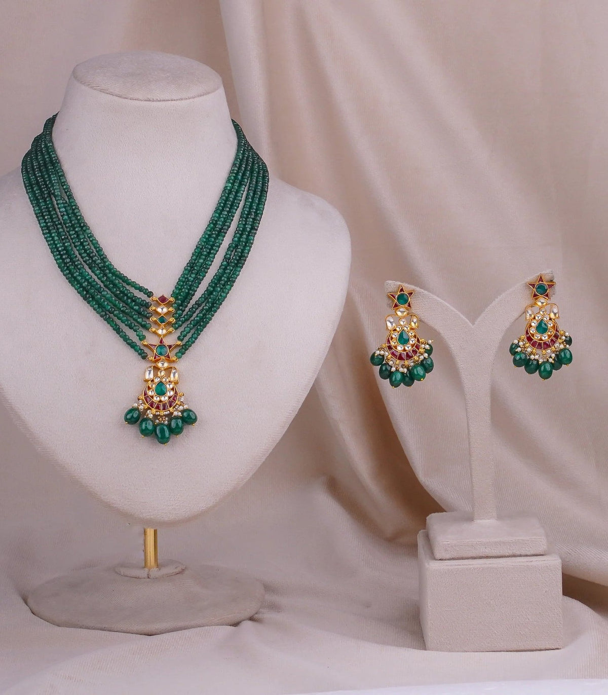 Moti Necklace - moti & kundan necklace in 1 gram gold forming by Dev Jewellers, view 1