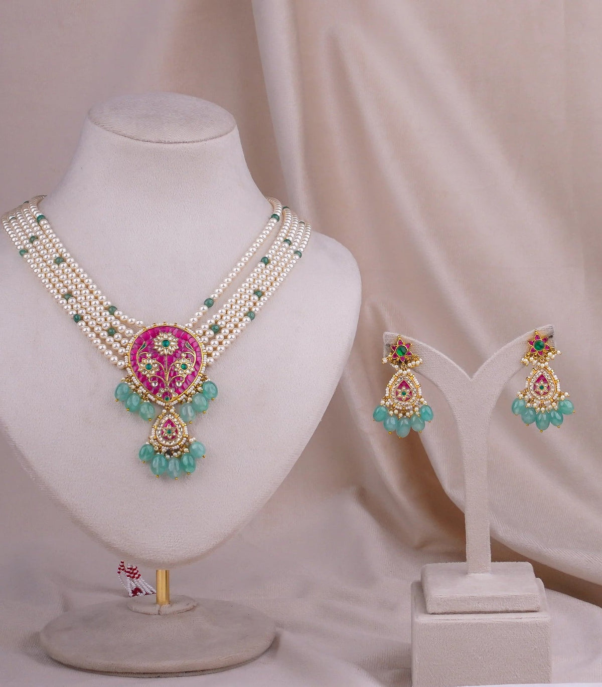 Moti Real Tuker Necklace - moti & kundan necklace in 1 gram gold forming by Dev Jewellers, view 1