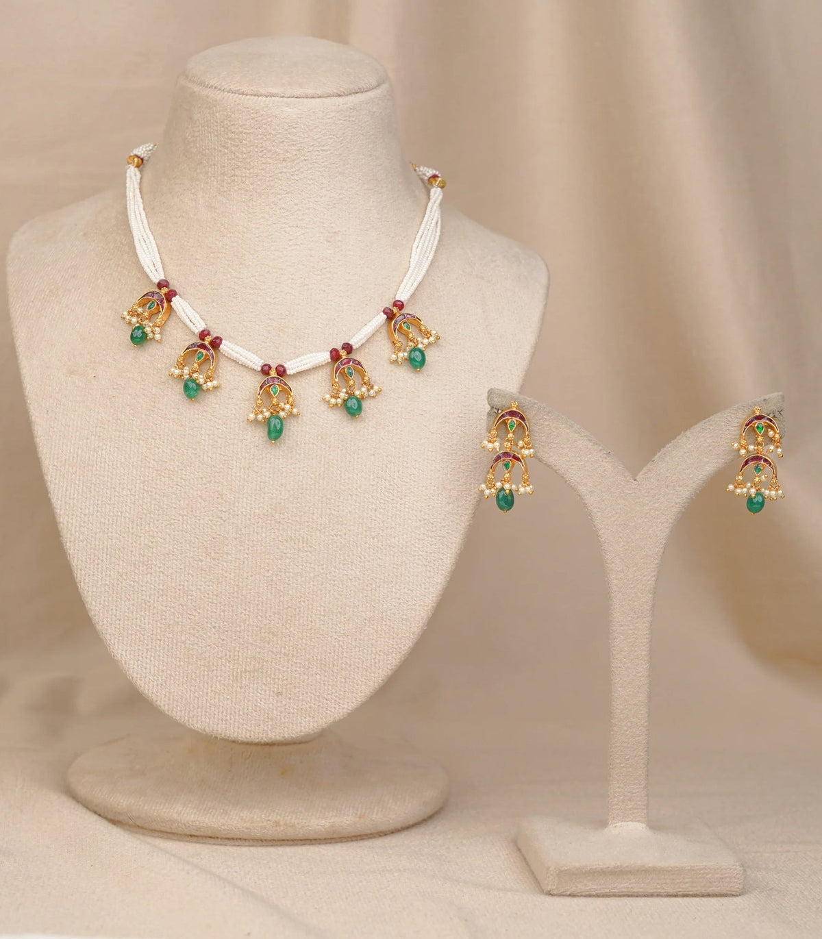 Moti Pandi Necklace - moti & kundan necklace in 1 gram gold forming by Dev Jewellers, view 1