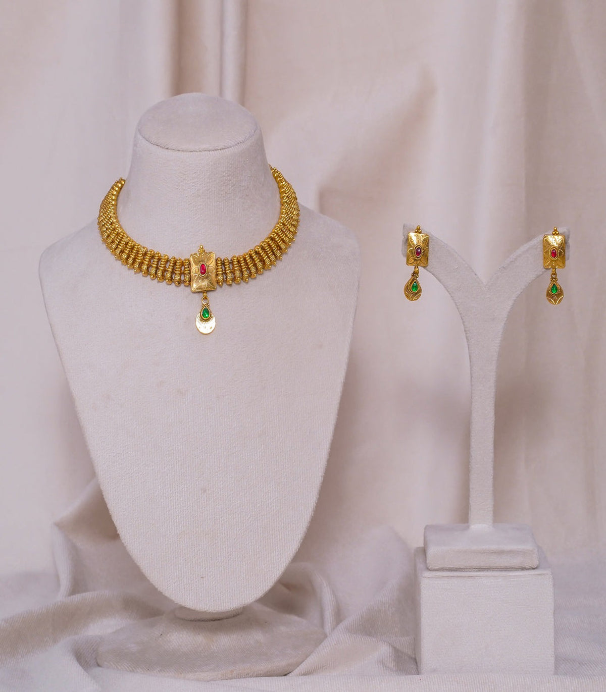 Antique Nakshi Square Necklace - antique kundan necklace in 1 gram gold forming by Dev Jewellers, view 1