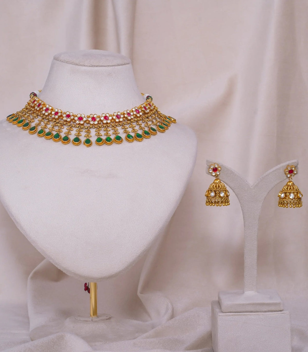 Antique Pandi Necklace - antique kundan necklace in 1 gram gold forming by Dev Jewellers, view 1