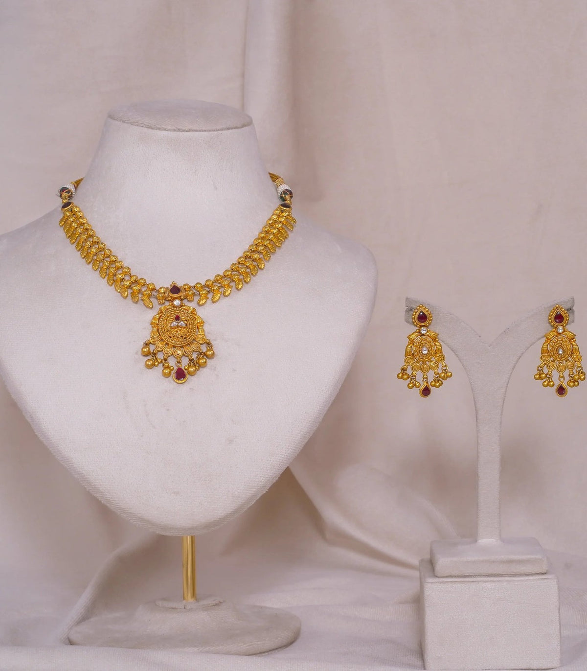 Antique Mohanmala Necklace - antique kundan necklace in 1 gram gold forming by Dev Jewellers, view 1