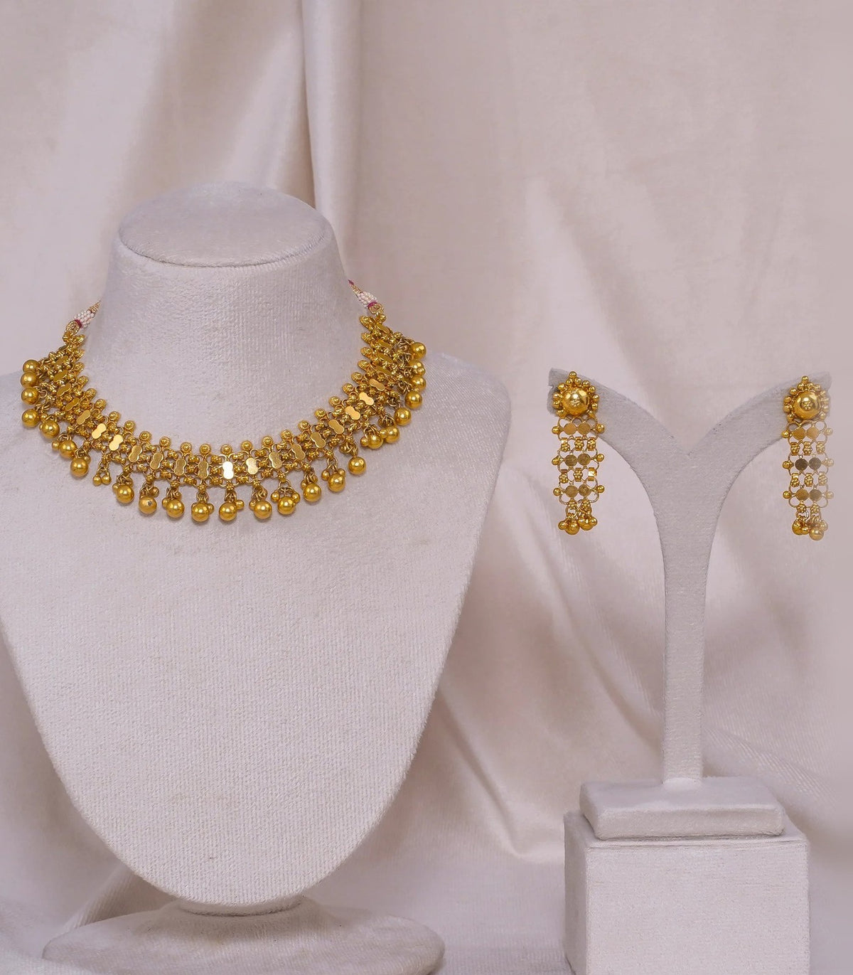 Antique Googri Necklace - antique necklace in 1 gram gold forming by Dev Jewellers, view 1