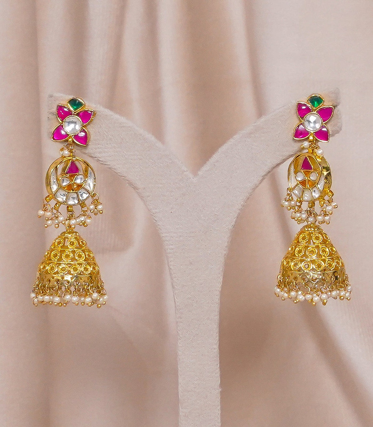 Jadtar Zaalar Necklace - jadtar kundan necklace in 1 gram gold forming by Dev Jewellers, view 1