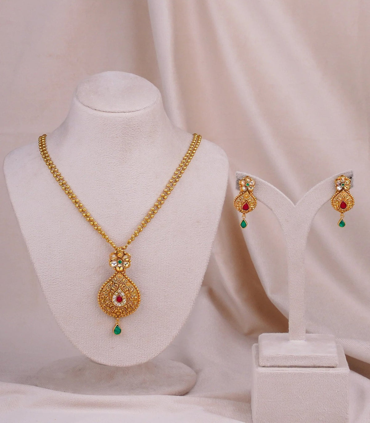 Antique Pan Pendant - antique kundan pendant in 1 gram gold forming by Dev Jewellers, view 1