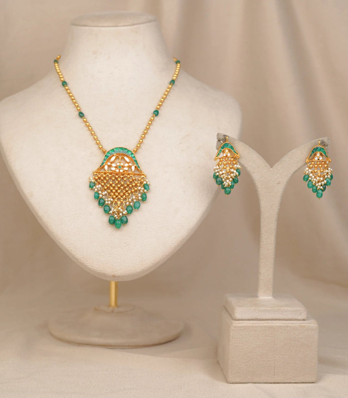 Moti Zaalar Necklace - moti & kundan necklace in 1 gram gold forming by Dev Jewellers, view 1