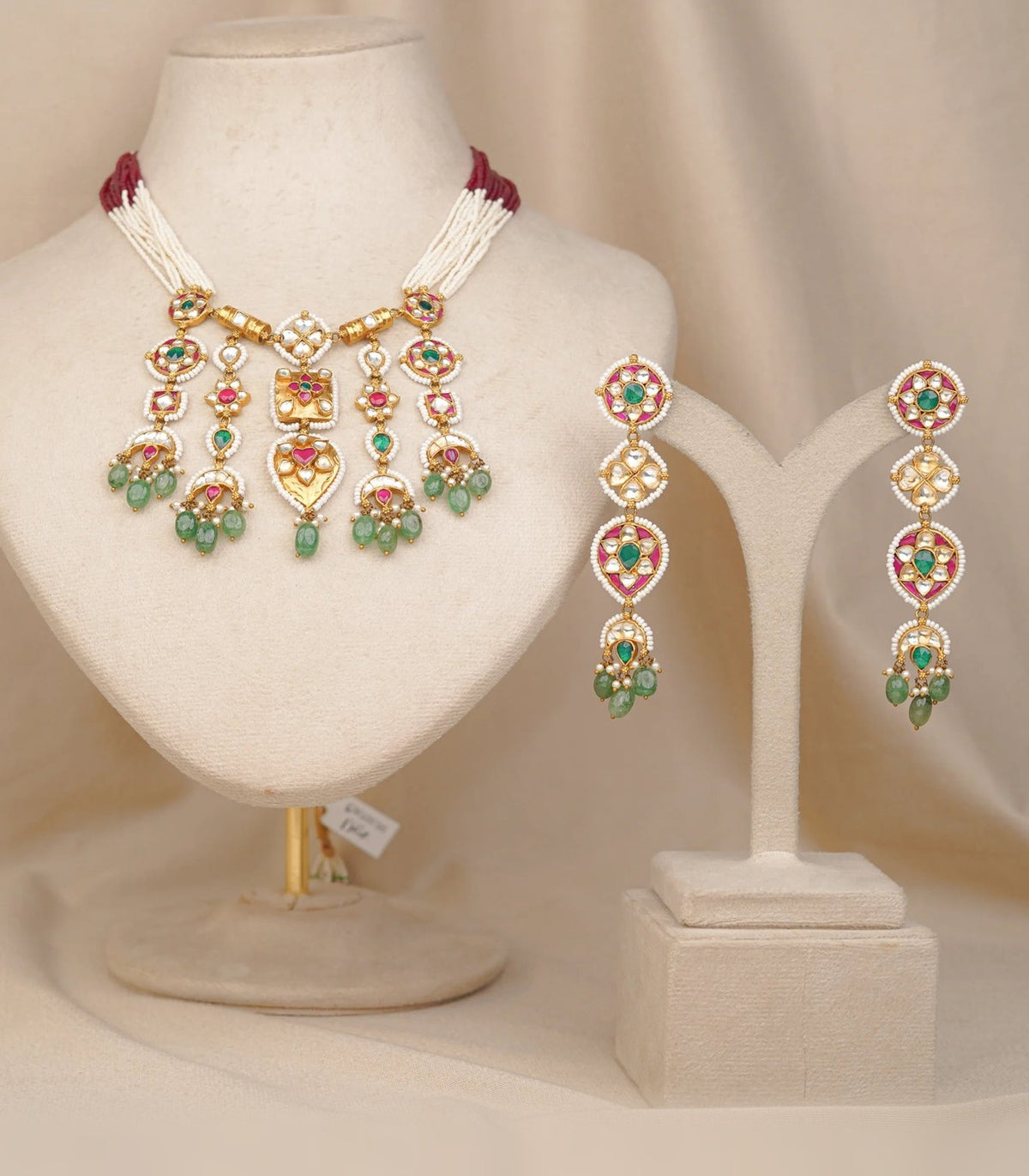 Moti Zaalar Necklace - moti & kundan necklace in 1 gram gold forming by Dev Jewellers, view 1