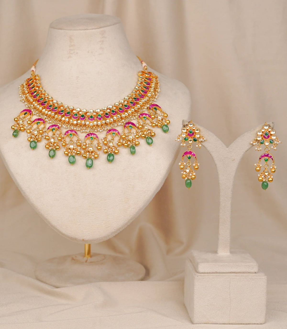 Jadtar Pandi Necklace - jadtar kundan necklace in 1 gram gold forming by Dev Jewellers