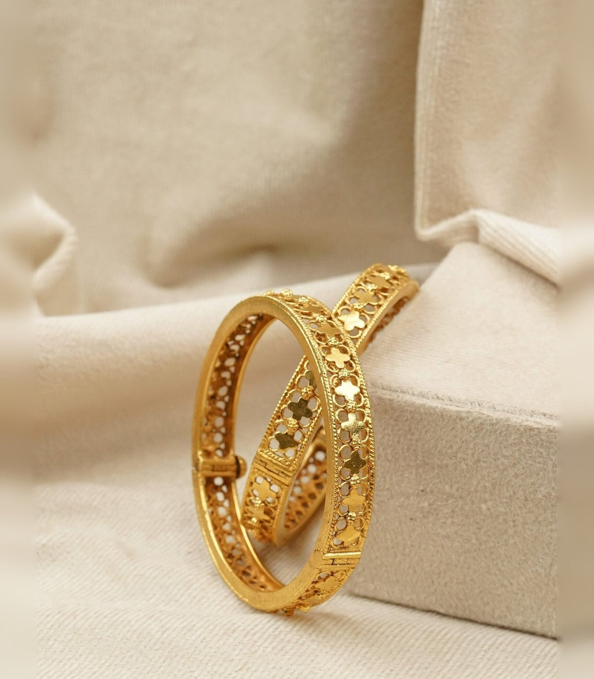 Chandan Heritage Bangle - antique kundan bangle in 1 gram gold forming by Dev Jewellers