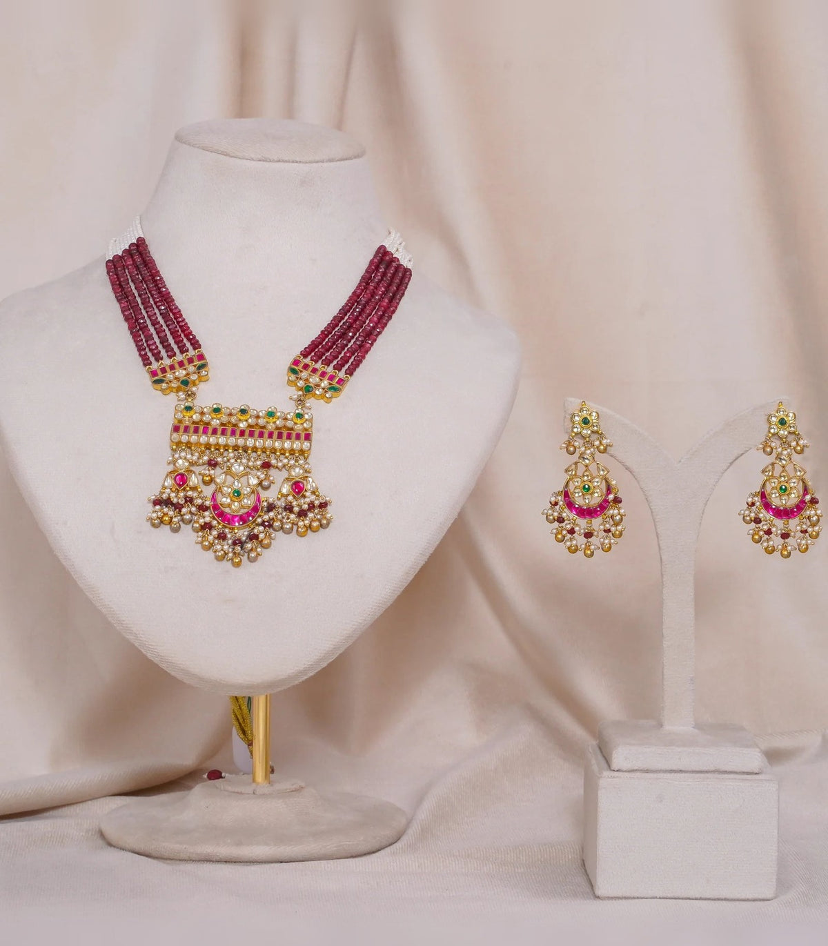 Jadtar Zaalar Necklace - jadtar kundan necklace in 1 gram gold forming by Dev Jewellers, view 1