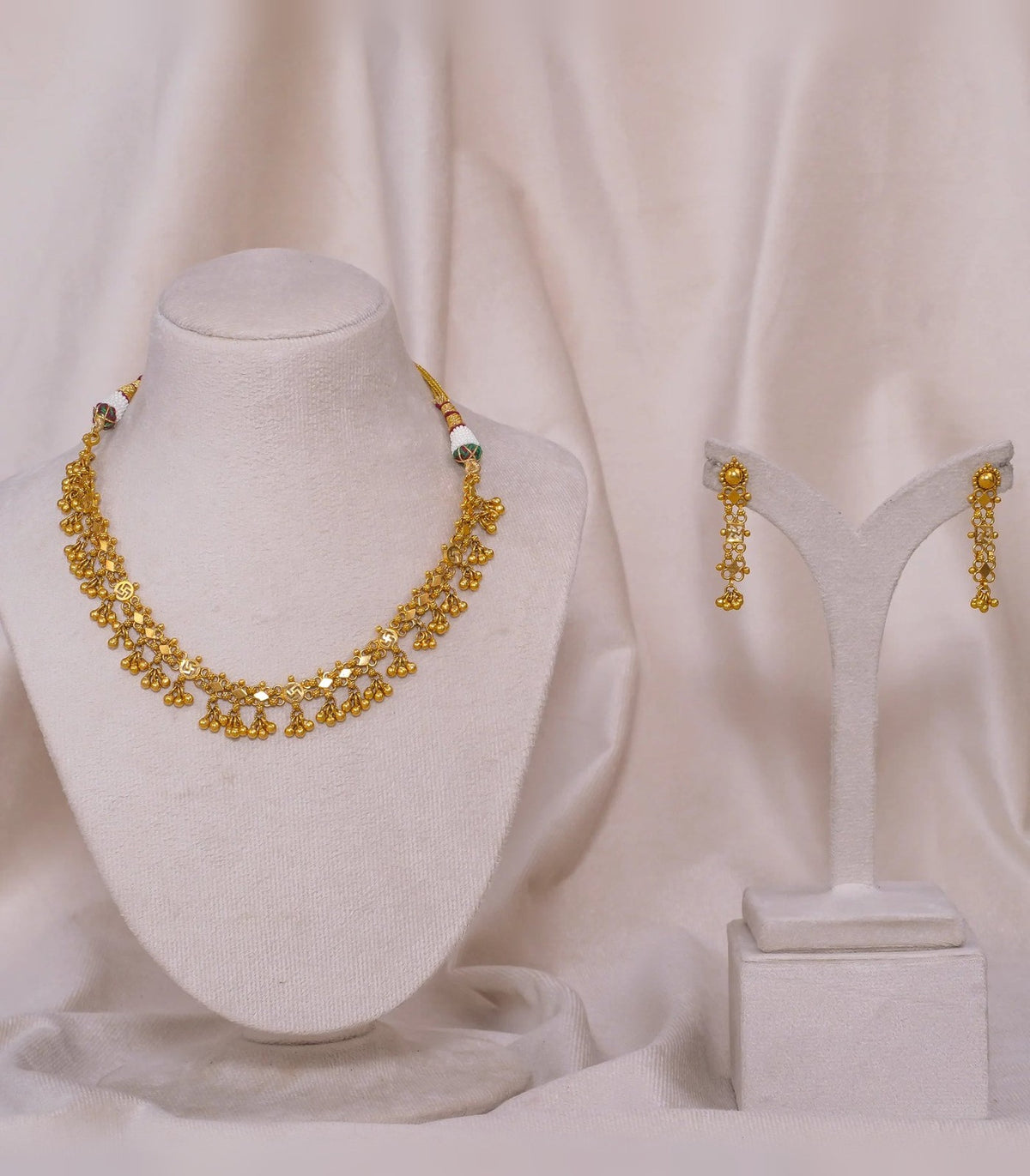 Antique Chandan Small Necklace - antique kundan necklace in 1 gram gold forming by Dev Jewellers, view 1