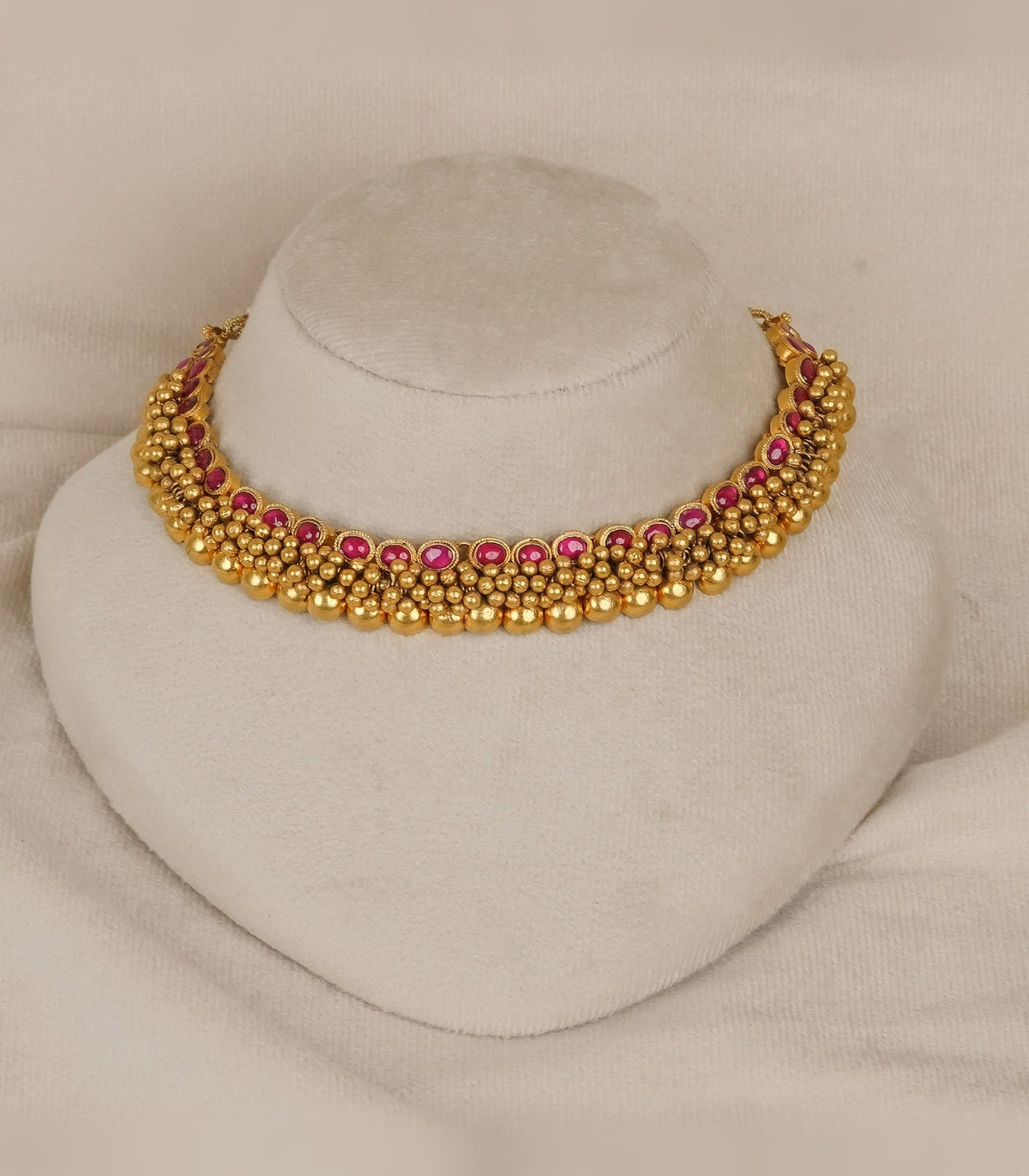 Antique Googri Necklace - antique kundan necklace in 1 gram gold forming by Dev Jewellers, view 1