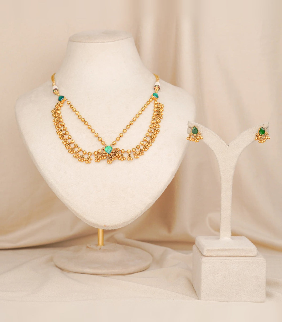 Antique Pan Necklace - antique kundan necklace in 1 gram gold forming by Dev Jewellers