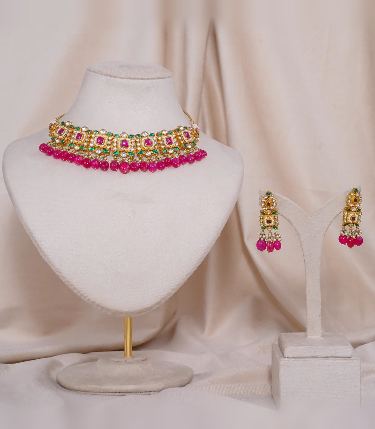 Jadtar Square Choker - jadtar kundan choker in 1 gram gold forming by Dev Jewellers, view 1