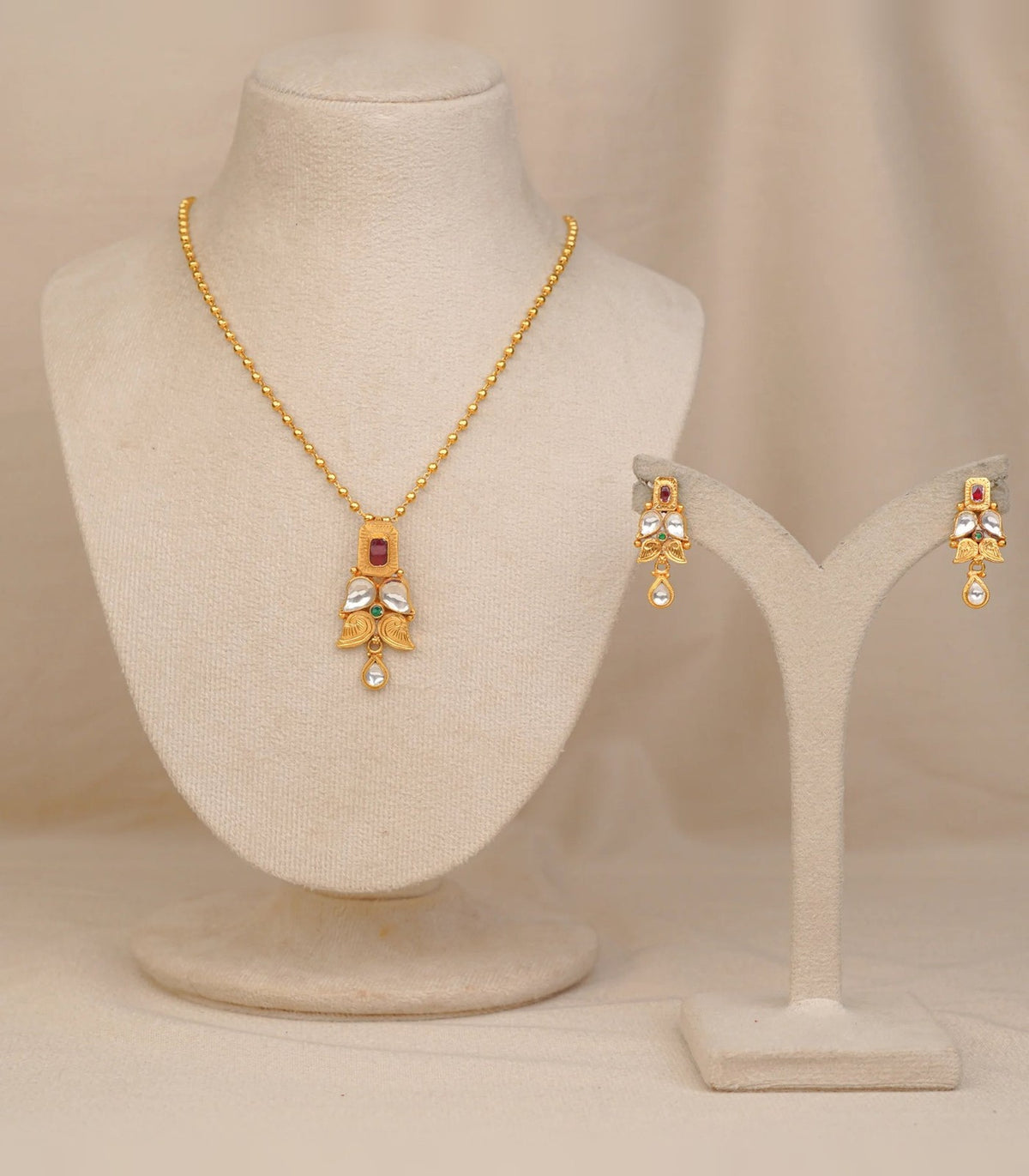 Antique Square Nakshi Pendant - antique kundan pendant in 1 gram gold forming by Dev Jewellers, view 1