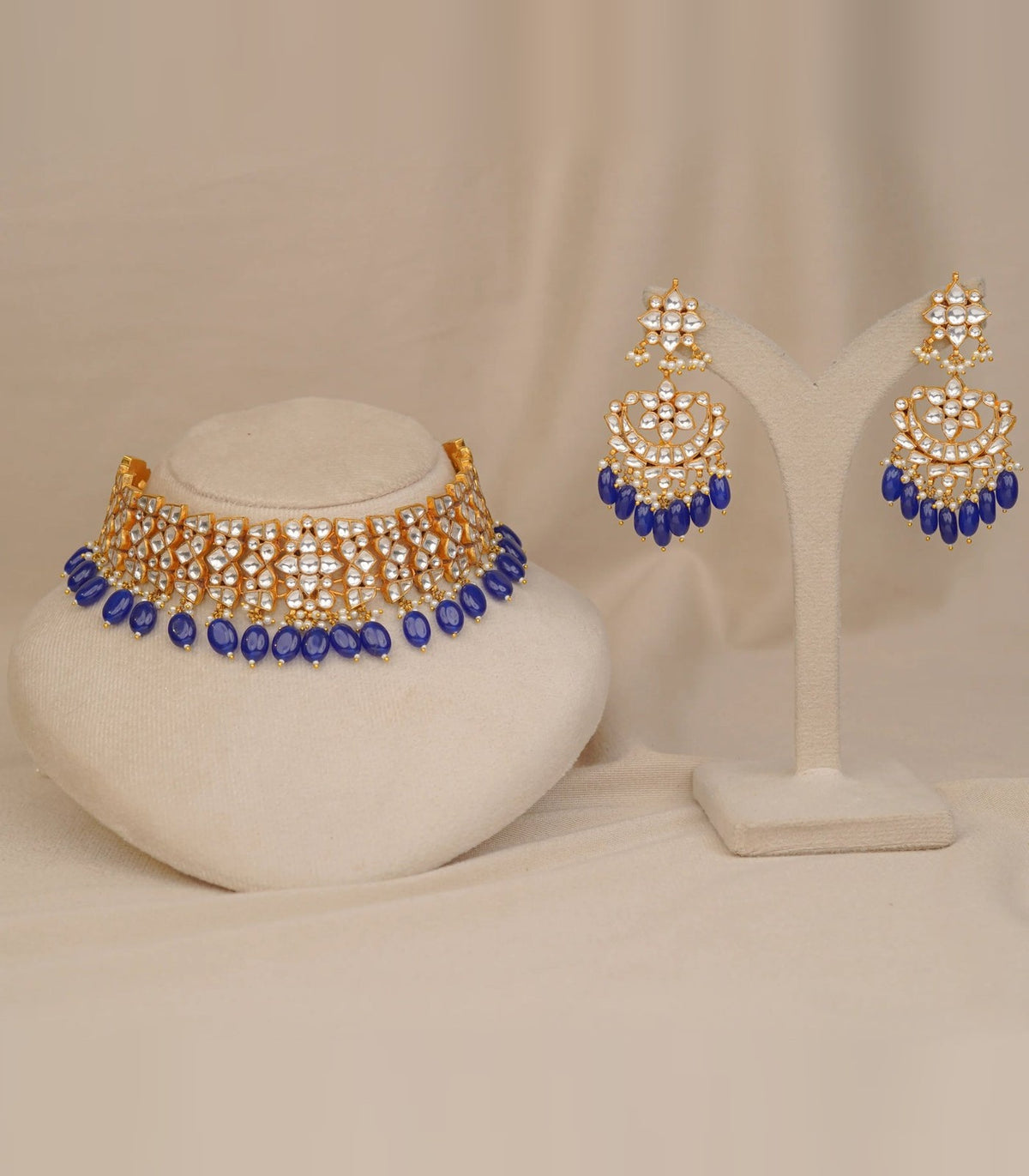 Jadtar White Necklace - jadtar kundan necklace in 1 gram gold forming by Dev Jewellers, view 1