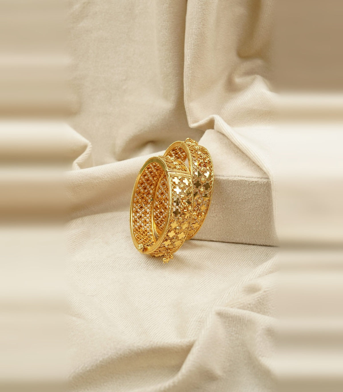 Antique Chandan Bangles - antique kundan bangles in 1 gram gold forming by Dev Jewellers, view 1