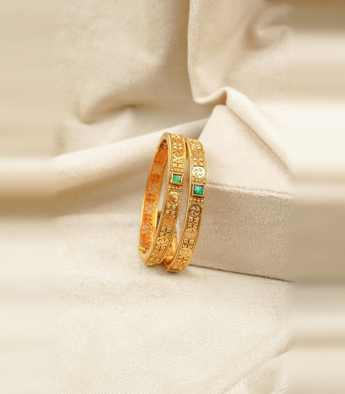 Antique Choki Bangles - antique kundan bangles in 1 gram gold forming by Dev Jewellers, view 1