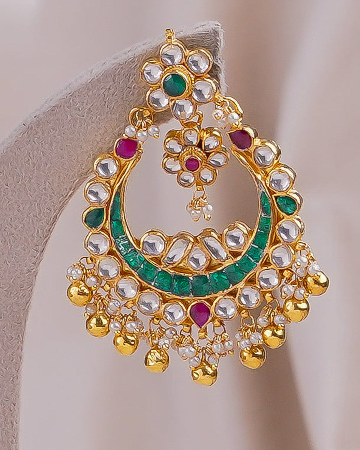 Jadtar Earrings – close-up detail – Dev Jewellers
