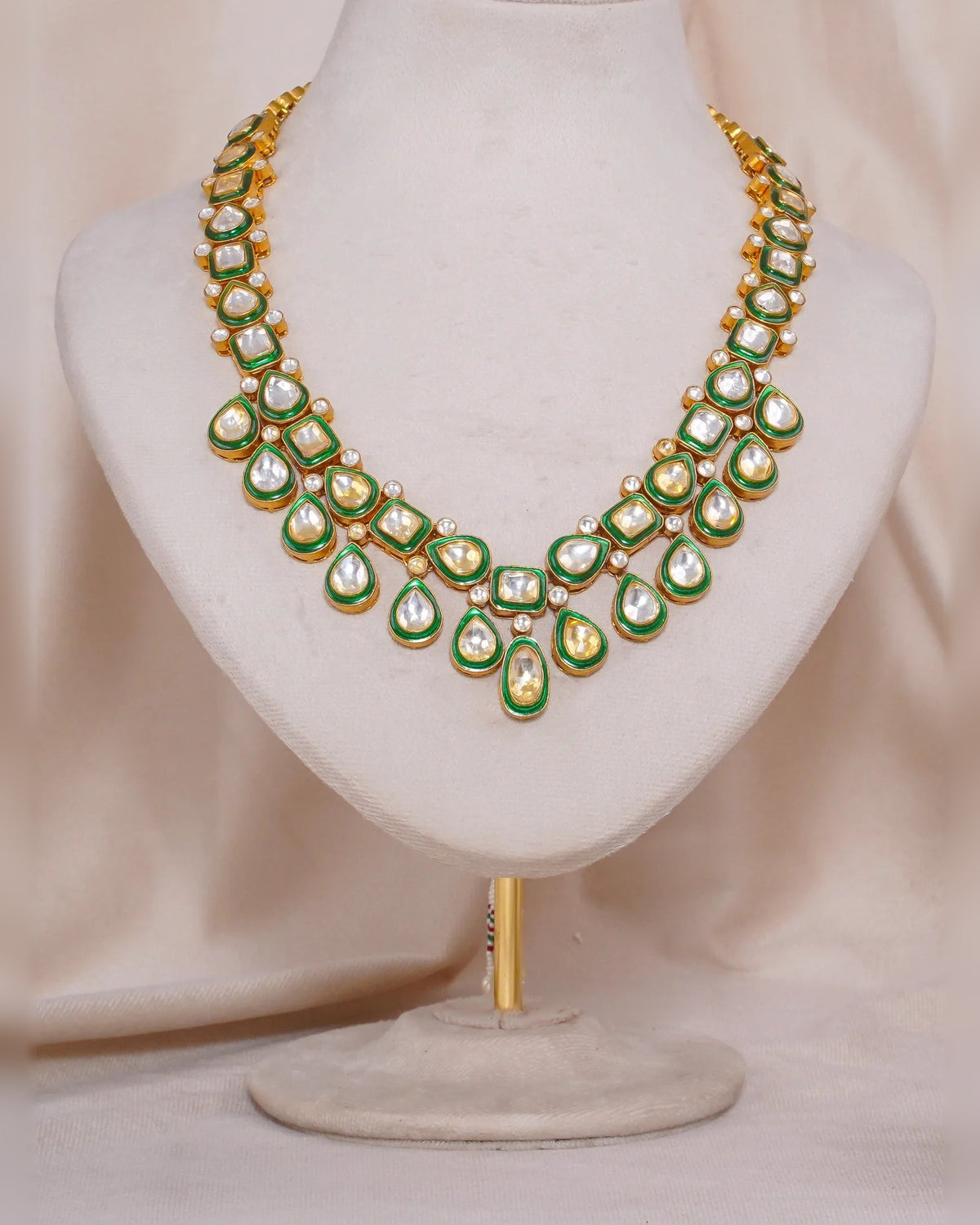 Jadtar Pan Meenakari Necklace – jadtar kundan necklace in 1 gram gold forming by Dev Jewellers, view 2