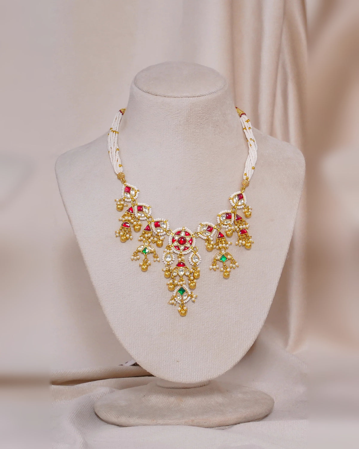 Jadtar Pan Necklace – jadtar kundan necklace in 1 gram gold forming by Dev Jewellers, view 2