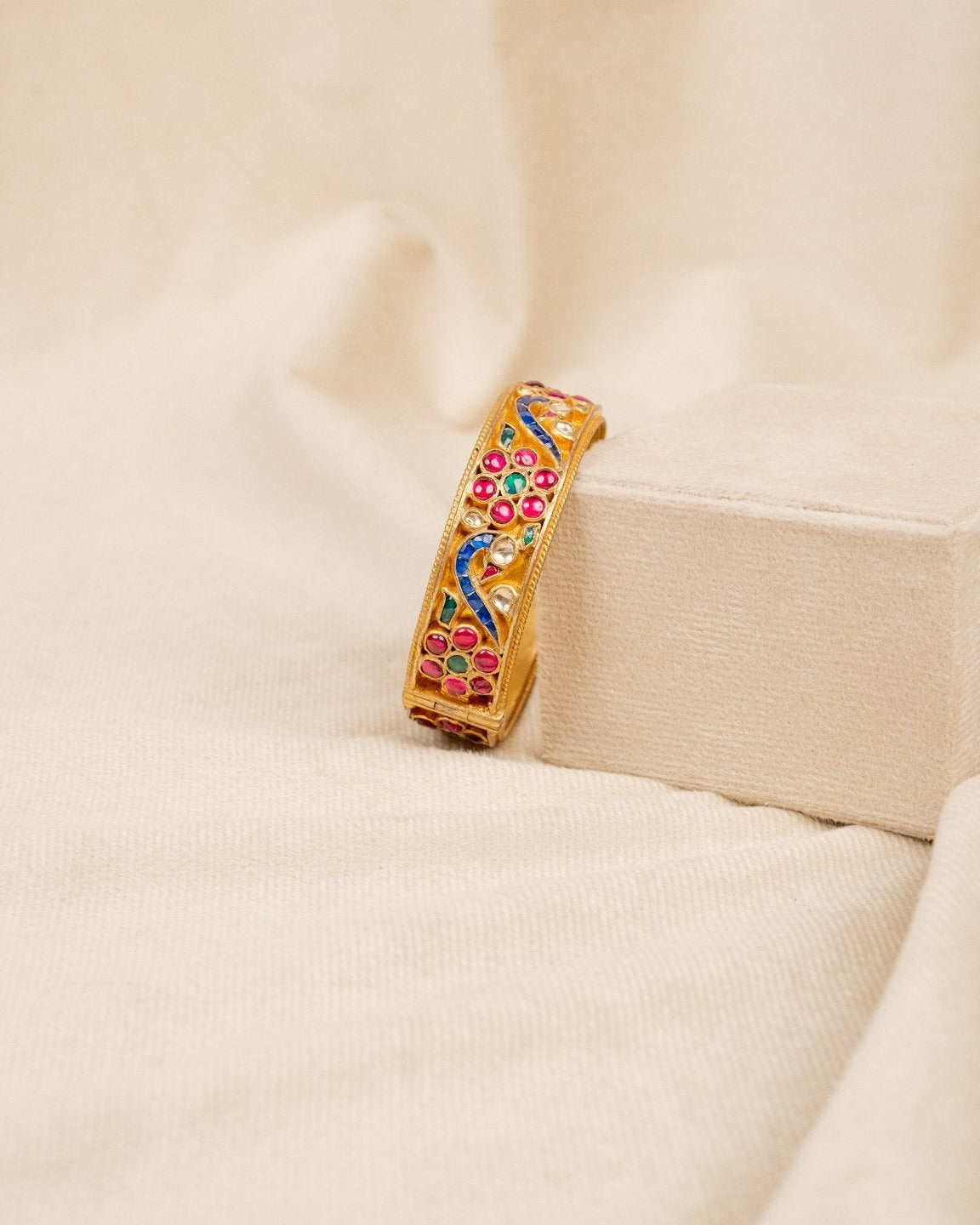 Multicolour Kundan Meenakari Bangle – antique kundan bangle in 1 gram gold forming by Dev Jewellers