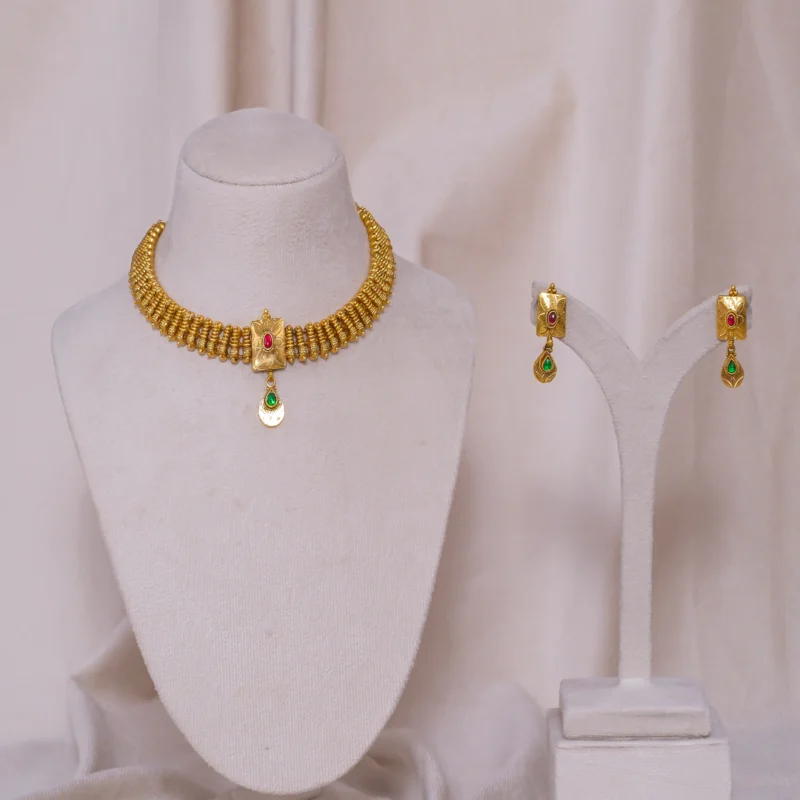 Antique Nakshi Square Necklace (AN-NK-06-M)
