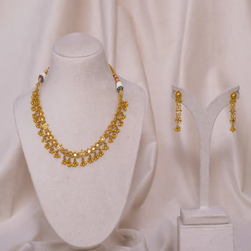 Antique Chandan Small Necklace (AN-NK-07-G)