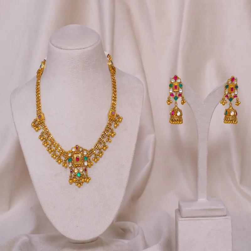 Antique Heerakanthi Squre Necklace (AN-NK-16-M)