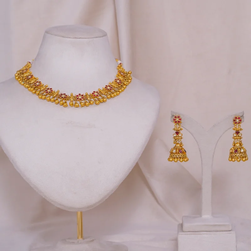 Antique Flower Necklace (AN-NK-26-R)