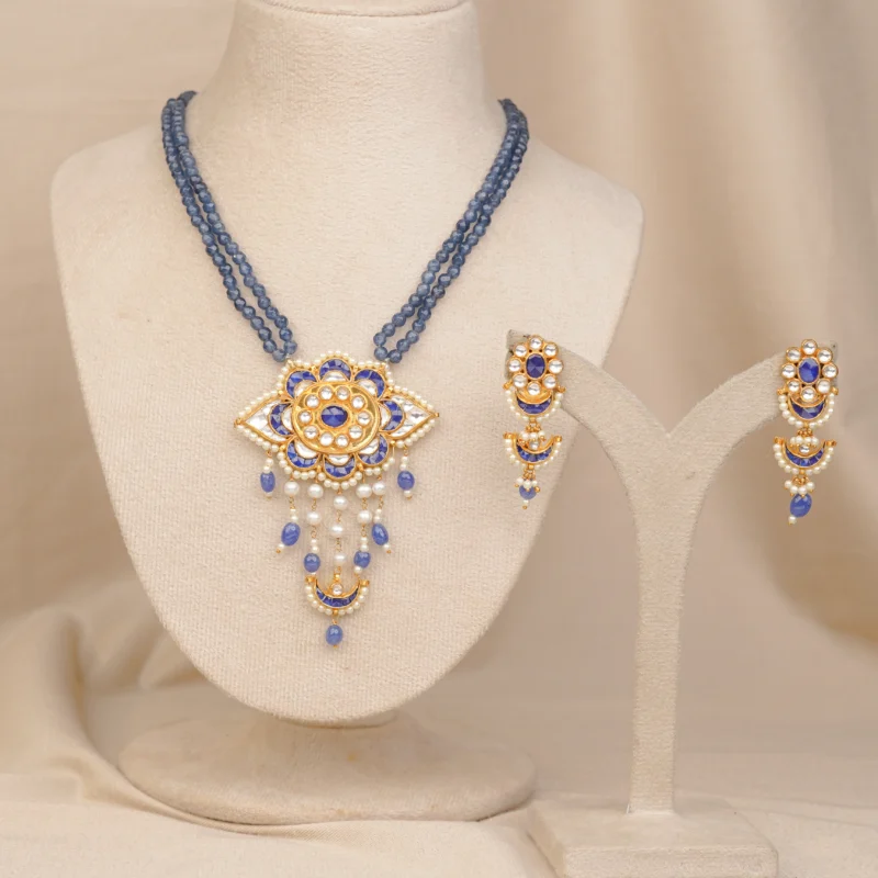 Moti Half Moon Necklace (MO-NK-11-B)